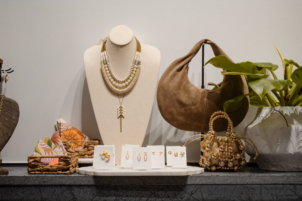 Details of jewelry at boutique fashion show maryland